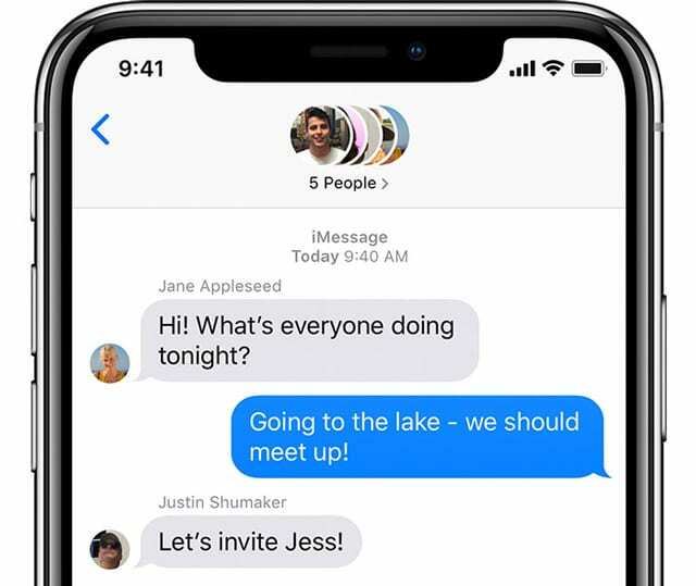 צ'אט iMessage קבוצתי באייפון