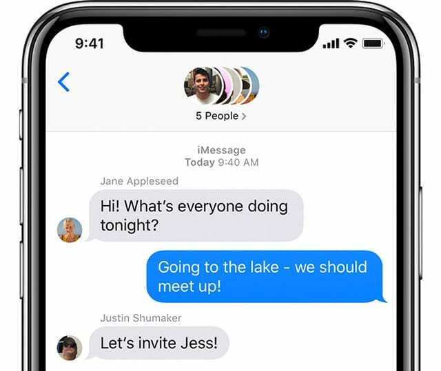 grupas iMessage tērzēšana iPhone tālrunī