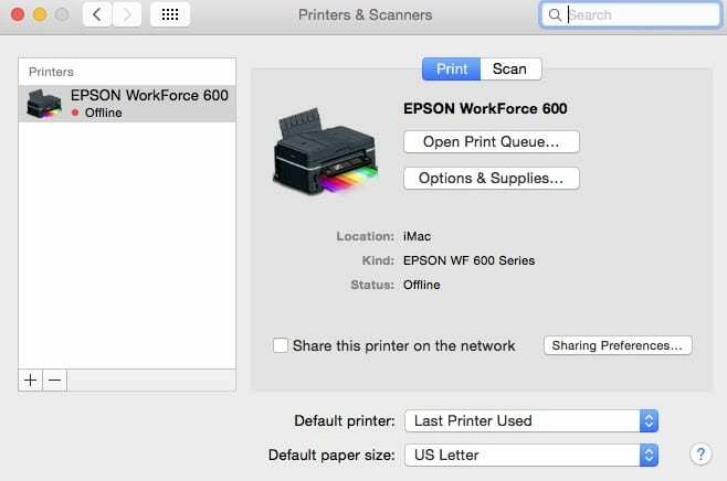 Pengaturan Printer macOS Sierra