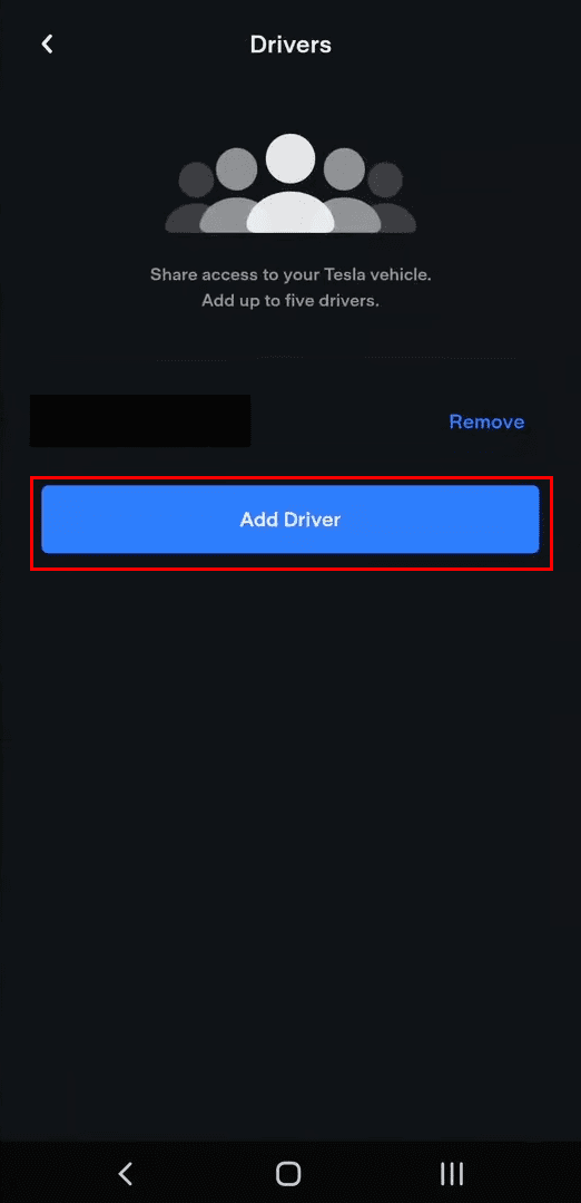 So fügen Sie einen Fahrer zur Tesla-App hinzu Tippen Sie auf Fahrer hinzufügen