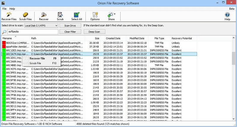 Orion filgendannelsessoftware