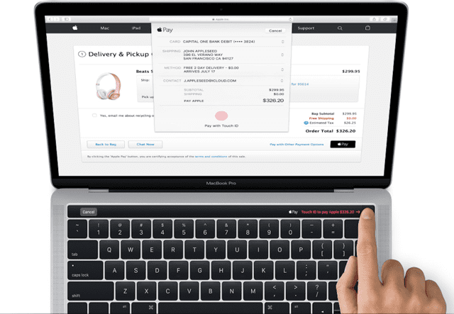 Magic Toolbar ja Touch ID