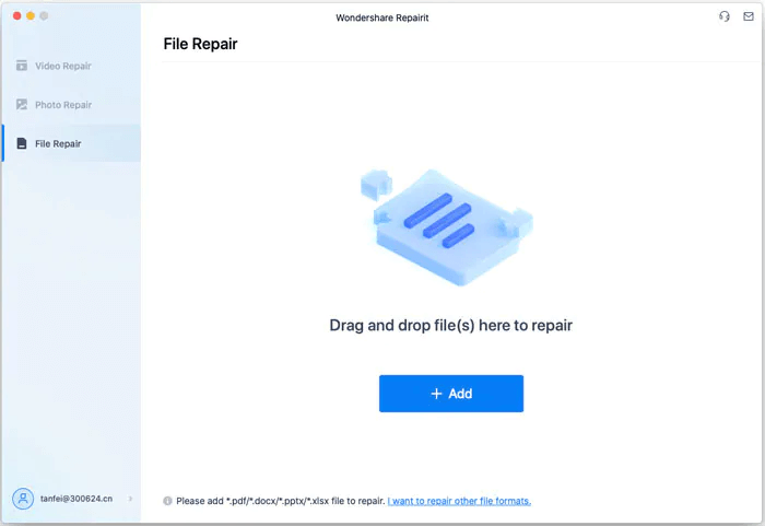 Wondershare Repairit - Dateireparatur hinzufügen