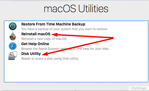 A macOS Utilities beállításai