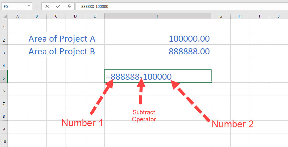 ลบหนึ่งหมายเลขจากสูตรการลบ Excel อื่น