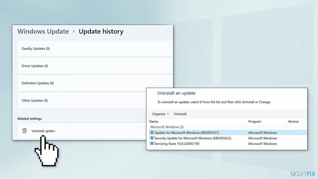 Deinstallieren Sie die letzten Windows-Updates2