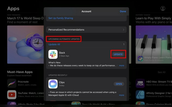 Mettre à jour l'App App Store pour iPad