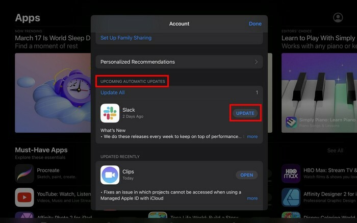 Perbarui App App Store untuk iPad