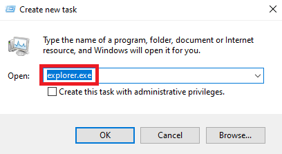 اكتب explorer.exe