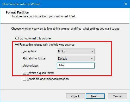 Partition formatieren