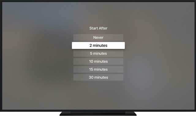 screensaver start na tijden op Apple TV