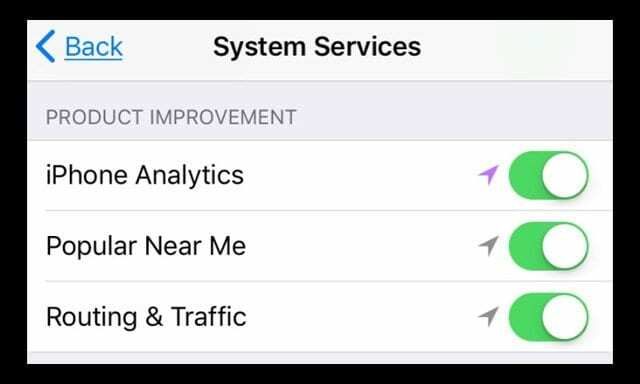 Services de localisation Services système Amélioration des produits Toggles