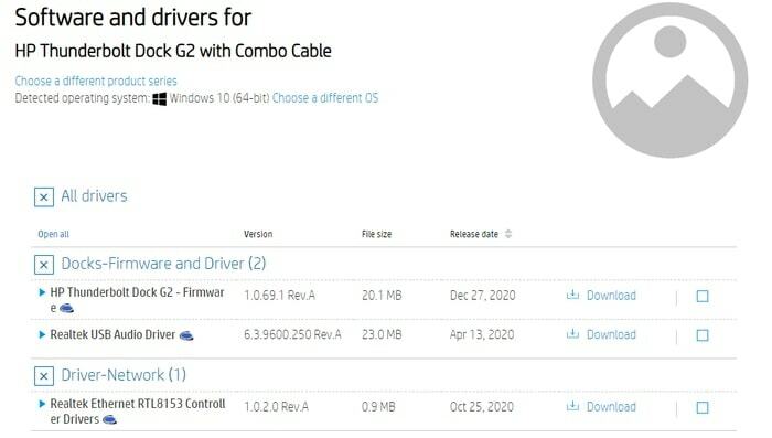 Last ned driver for HP Thunderbolt Dock G2