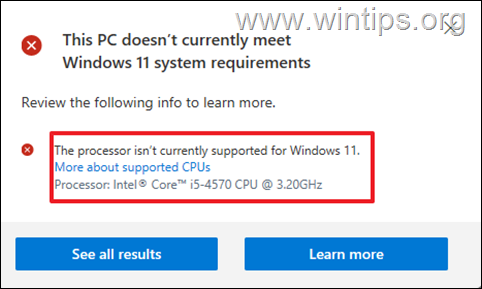 プロセッサは現在、Windows 11 ではサポートされていません 