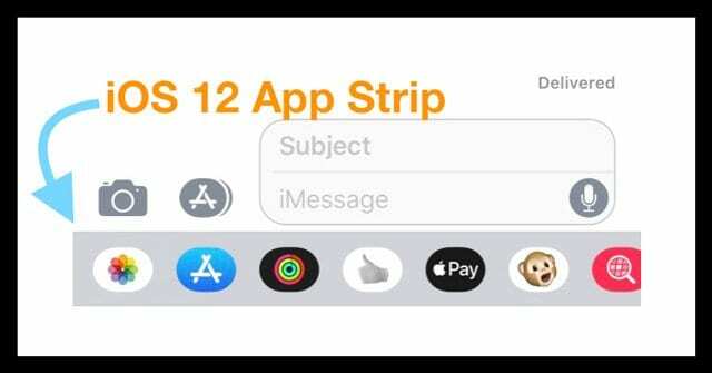 Pasek aplikacji iMessage iOS 12