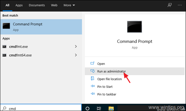 Execute o Prompt de Comando como Administrador