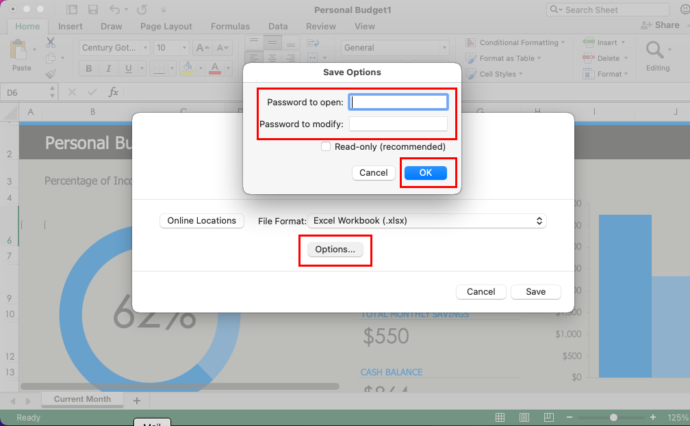 Cómo usar la protección con contraseña de Excel desde Guardar como