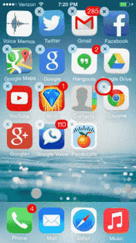 iOS X sull'icona dell'app