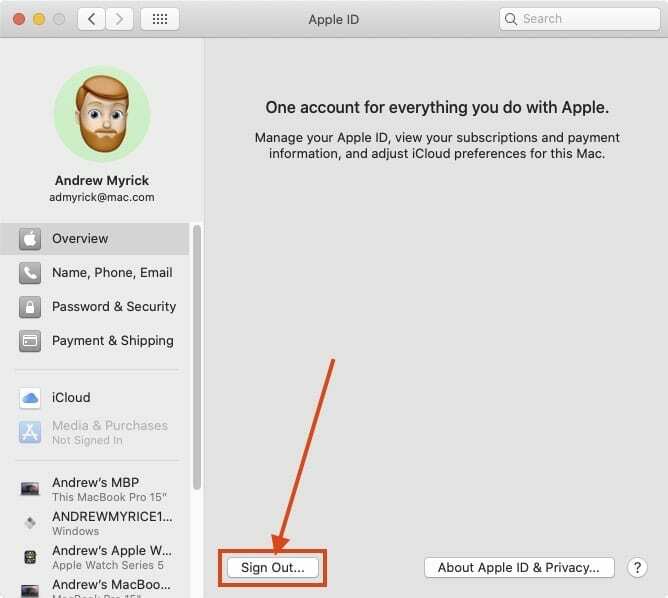 Izrakstieties no iCloud operētājsistēmā Mac