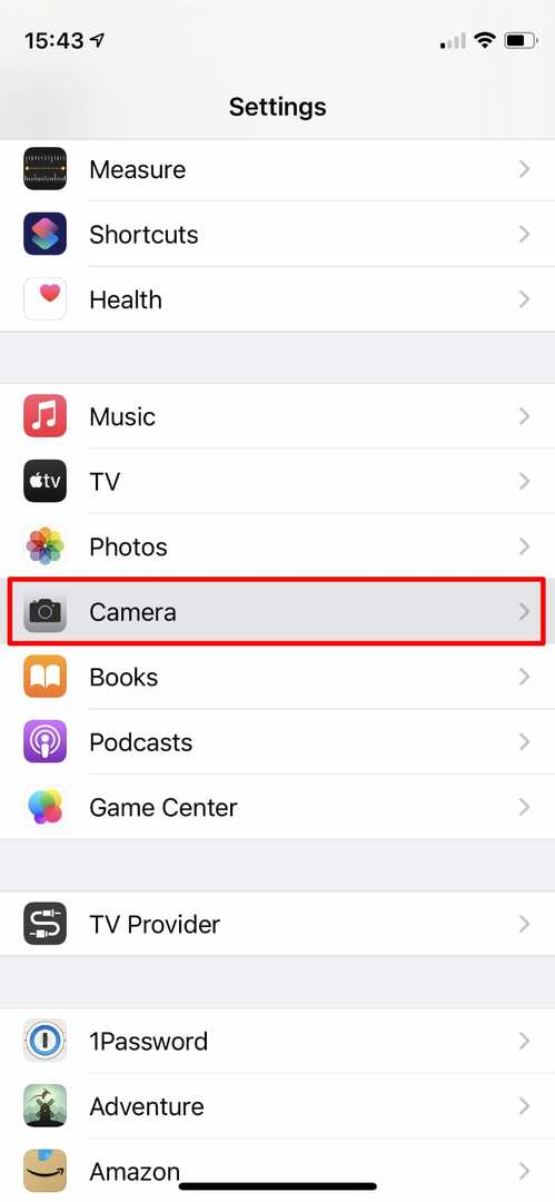 Možnost nastavení fotoaparátu na iPhone