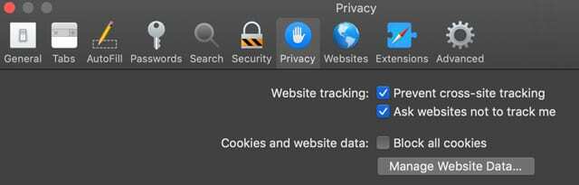 Mac macOS запобігає відстеження веб-сайтів у Safari