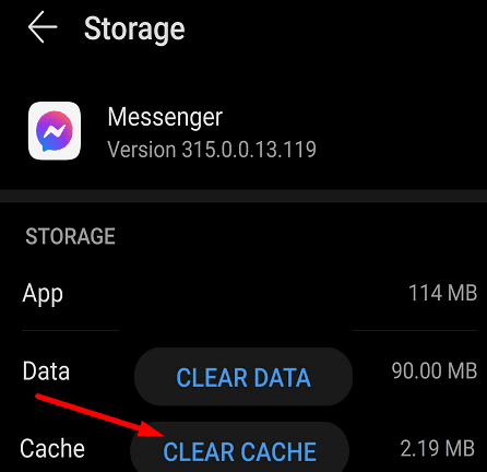 Facebook-Messenger-App-Cache löschen
