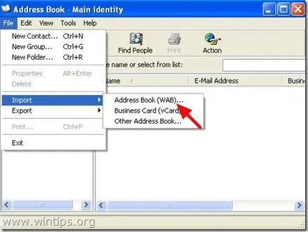 Importar la libreta de direcciones de Outlook Express