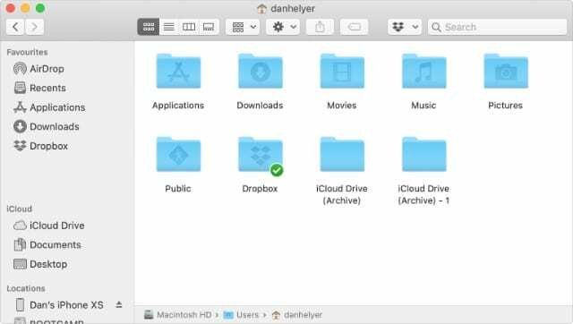 Dupliser mapper for iCloud Drive (arkiv) i hjemmemappen
