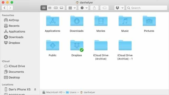 Gandakan folder iCloud Drive (Arsip) di folder Beranda