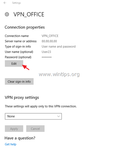 Властивості підключення vpn windows 10