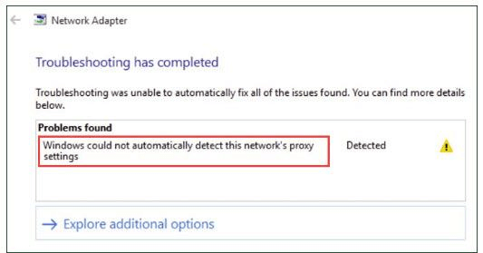 System Windows nie mógł automatycznie wykryć błędu ustawień proxy tej sieci