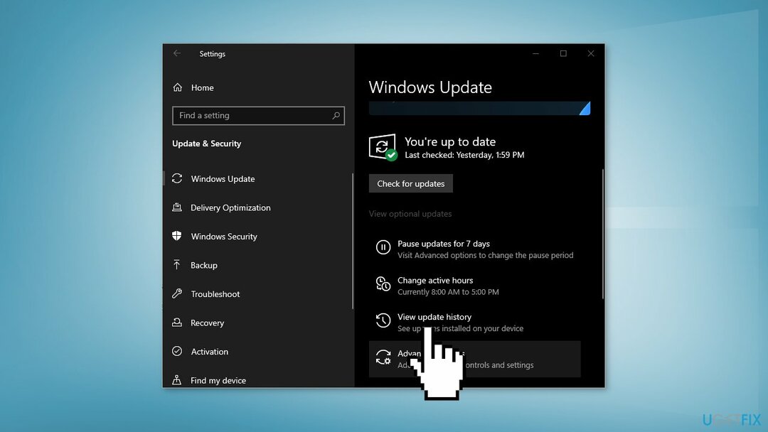 הסר את ההתקנה של Windows Update לאחרונה