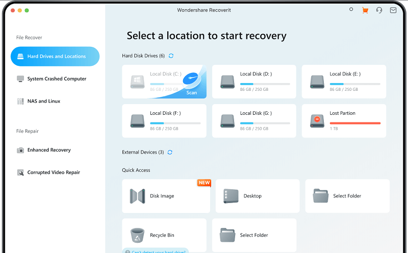 Wondershare Recoverit Datenwiederherstellung für Mac