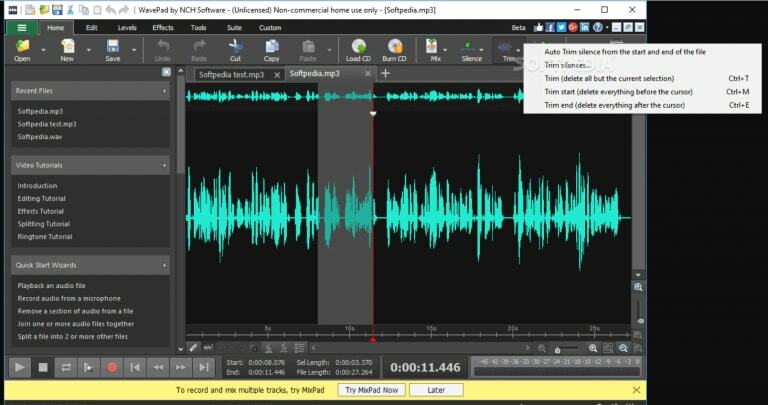Софтуер за редактиране на аудио WavePad