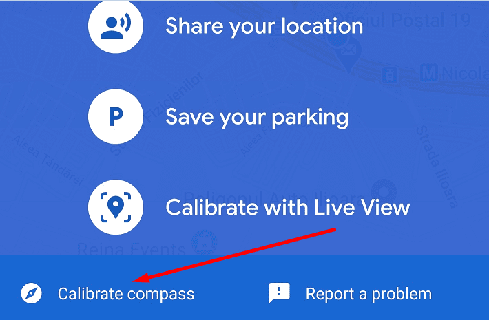 как да калибрирам компас google maps