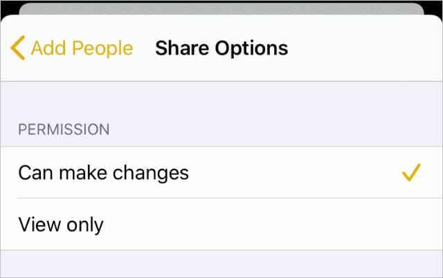 Freigabeoptionen für Mitbearbeiter in Notizen in iPadOS und iOS 13