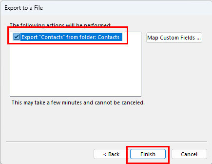 Exportieren Sie in eine Datei im Outlook-Import-Export-Assistenten