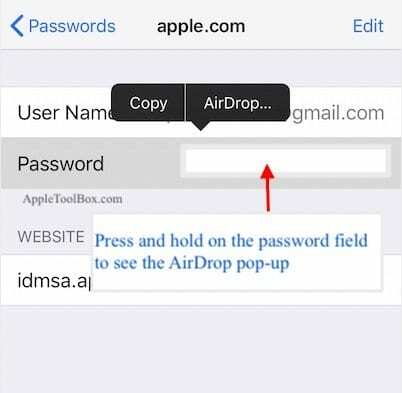 Ios 12 contraseñas Airdrop