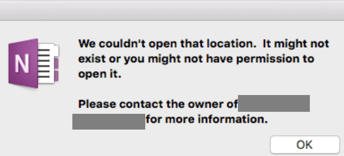 erreur onenote que nous n'avons pas pu ouvrir cet emplacement