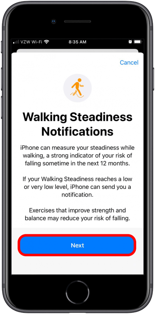 แอพสุขภาพคะแนน Walking Steadiness ของ iPhone iOS 15