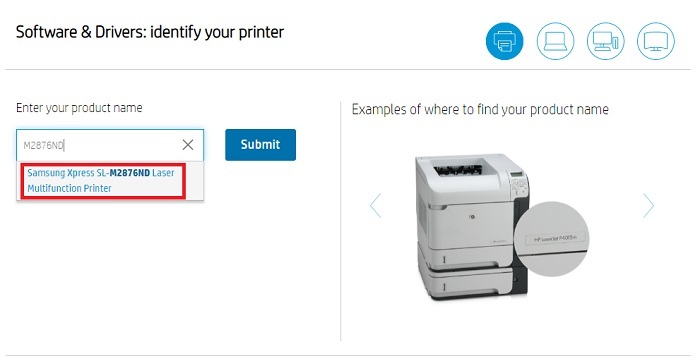 Type M2876ND printer