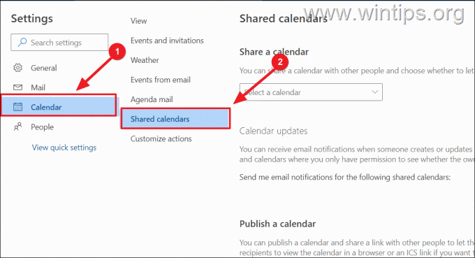 Outlook.com カレンダーを共有する