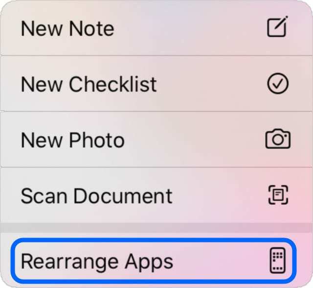כפתור סידור מחדש של אפליקציות ממסך הבית של iOS 13