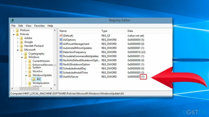 Modificați registrul Windows