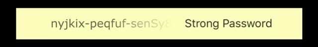 20 tegn Apple Strong Password i iOS 12