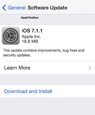 aktualizace iOS