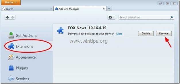 удалить лиса-новости-расширение-Firefox
