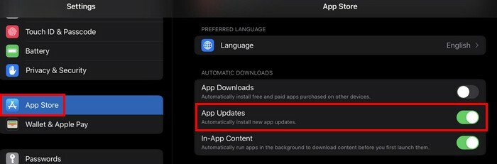 App Store für automatische Updates auf dem iPad