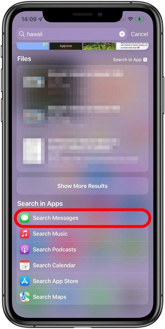 アプリセクションで検索-メッセージ履歴iphone