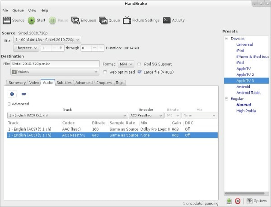 HandBrake - безплатен софтуер за DVD Ripper